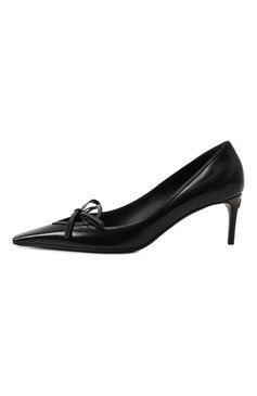 Женские кожаные туфли DOLCE & GABBANA черного цвета, арт. CD1855/A1037 | Фото 4 (Каблук высота: Средний; Подошва: Плоская; Материал внутренний: Натуральная кожа; Драгоценные камни: Проставлено; Материал сплава: Проставлено; Материал внешний: Натуральная кожа; Каблук тип: Шпилька)