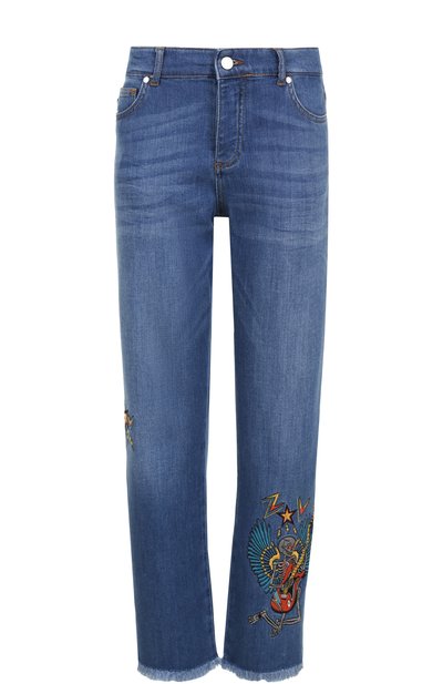 Женские укороченные джинсы прямого кроя с вышивкой ZADIG AND VOLTAIRE, арт. WFCB3001F