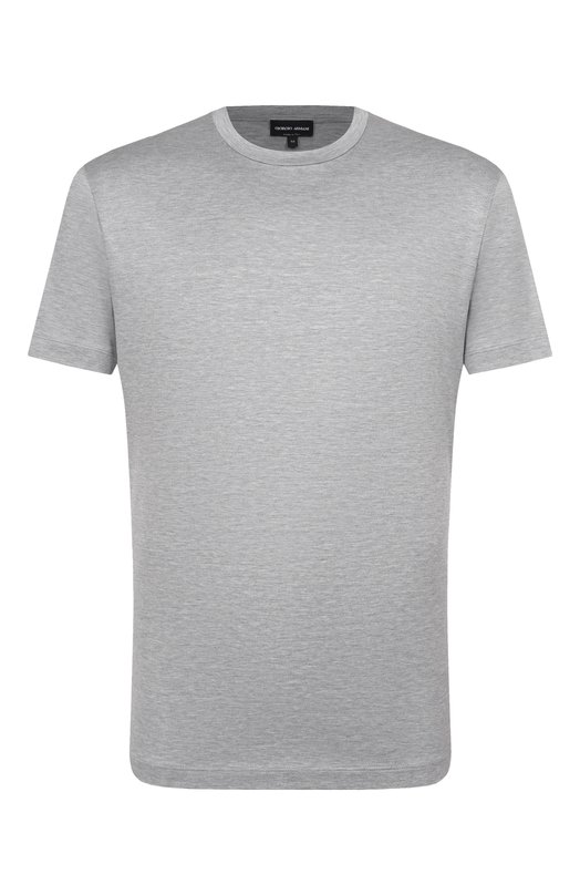 Футболка из шелка и хлопка Giorgio Armani 3KSM77/SJZHZ Серый 3KSM77/SJZHZ