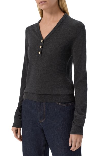 Кашемировый пуловер DOLCE & GABBANA темно-серого цвета по цене 254000 руб., арт. FXY43T/JBW2R, фото 3 Кашемировый пуловер DOLCE & GABBANA, арт. FXY43T/JBW2R, фото 3
