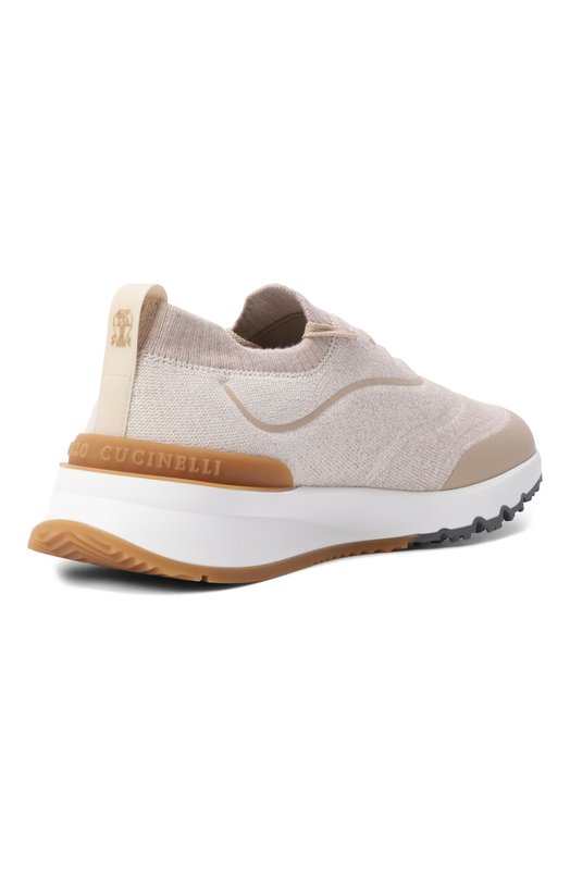 Текстильные кроссовки Brunello Cucinelli MZUEHR0342 Бежевый  MZUEHR0342 Фото 4