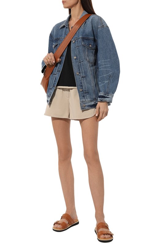 Хлопковые шорты Brunello Cucinelli MD869SB989 Бежевый  MD869SB989 Фото 2