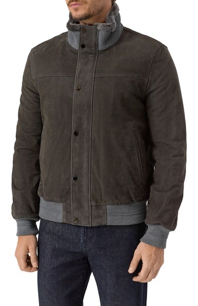 Замшевый бомбер с отделкой из овчины ANDREA CAMPAGNA, арт. 25U817-L27S29X, фото 3