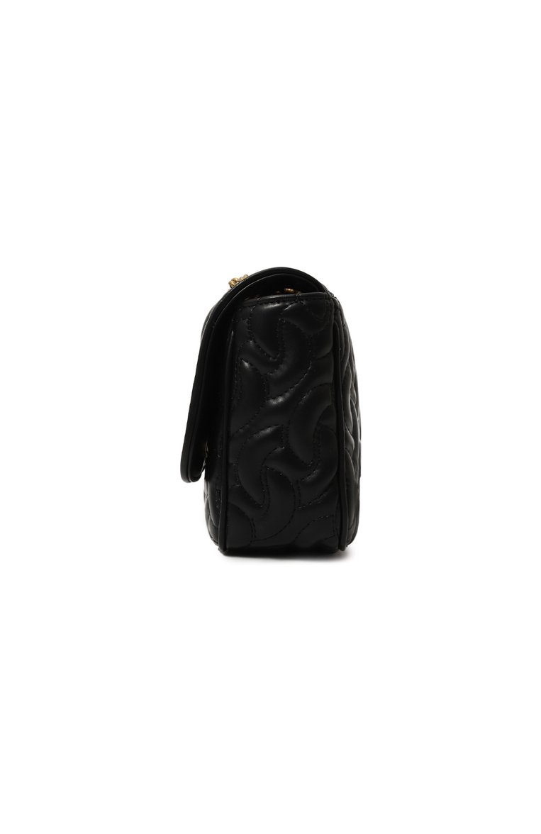 Женская сумка VERSACE JEANS COUTURE черного цвета, арт. 75VA4BA2/ZS803 | Фото 4 (Сумки-технические: Сумки через плечо; Размер: medium; Материал сплава: Проставлено; Ремень/цепочка: На ремешке; Драгоценные камни: Проставлено; Материал: Экокожа)