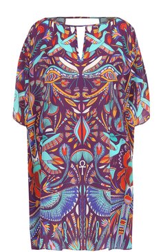 Шелковая туника свободного кроя с принтом LAZUL, арт. GILLA TUNIC/TH0TH, фото 1