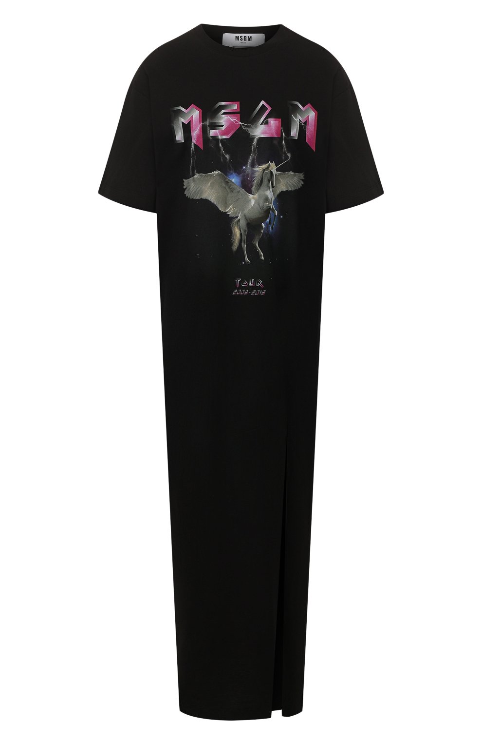 Хлопковое платье MSGM черного цвета по цене 24600 руб., арт. 2842MDA175 207498, фото 1 Хлопковое платье MSGM, арт. 2842MDA175 207498, фото 1