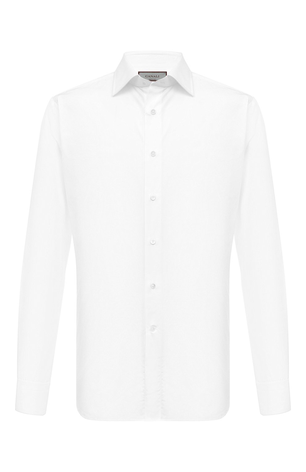 Хлопковая сорочка CANALI белого цвета по цене 24850 руб., арт. 718/GA60130, фото 1 Хлопковая сорочка CANALI, арт. 718/GA60130, фото 1