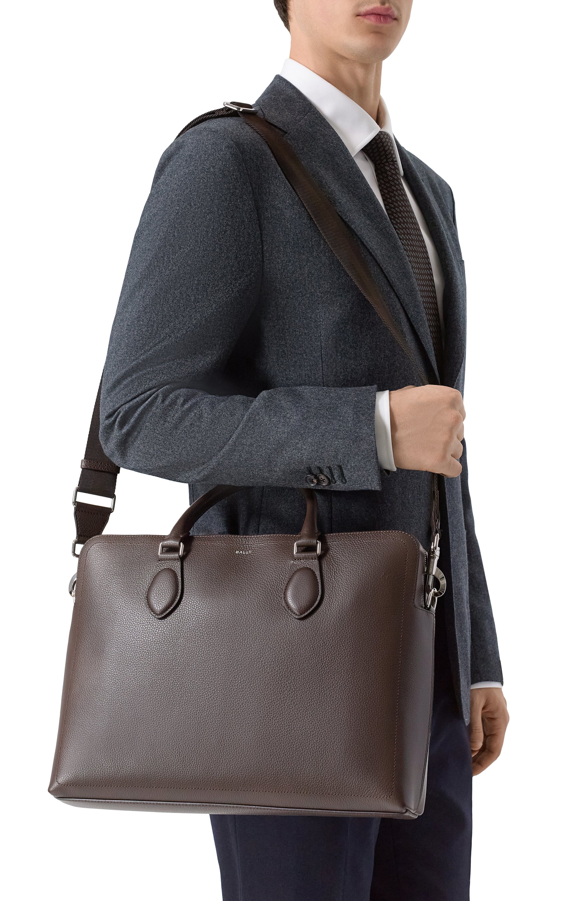 Портфель capitol BALLY темно-коричневого цвета по цене 189000 руб., арт. MAB020/VT710, фото 2 Портфель capitol BALLY, арт. MAB020/VT710, фото 2