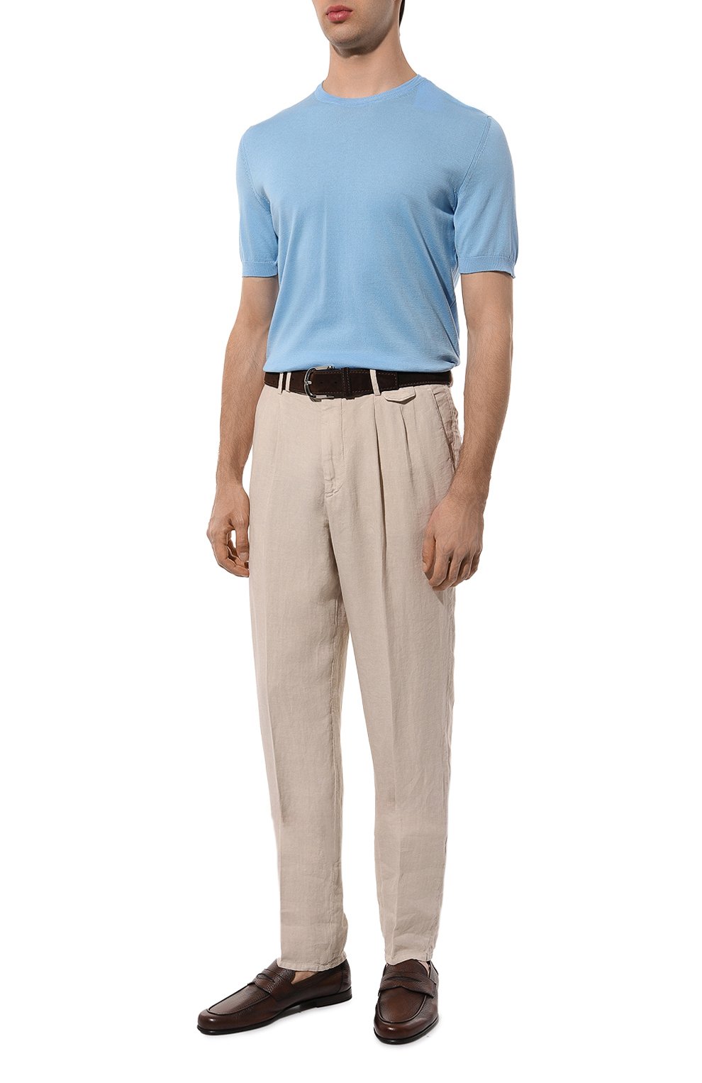 Льняные брюки BRUNELLO CUCINELLI бежевого цвета по цене 91950 руб., арт. M243DB2260, фото 2 Льняные брюки BRUNELLO CUCINELLI, арт. M243DB2260, фото 2