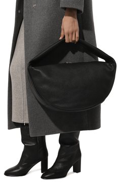 Женская сумка cush BY FAR черного цвета, арт. 23FWMXUTBLSGCLAR | Фото 2 (Сумки-технические: Сумки top-handle; Материал: Натуральная кожа; Материал сплава: Проставлено; Драгоценные камни: Проставлено; Размер: large)