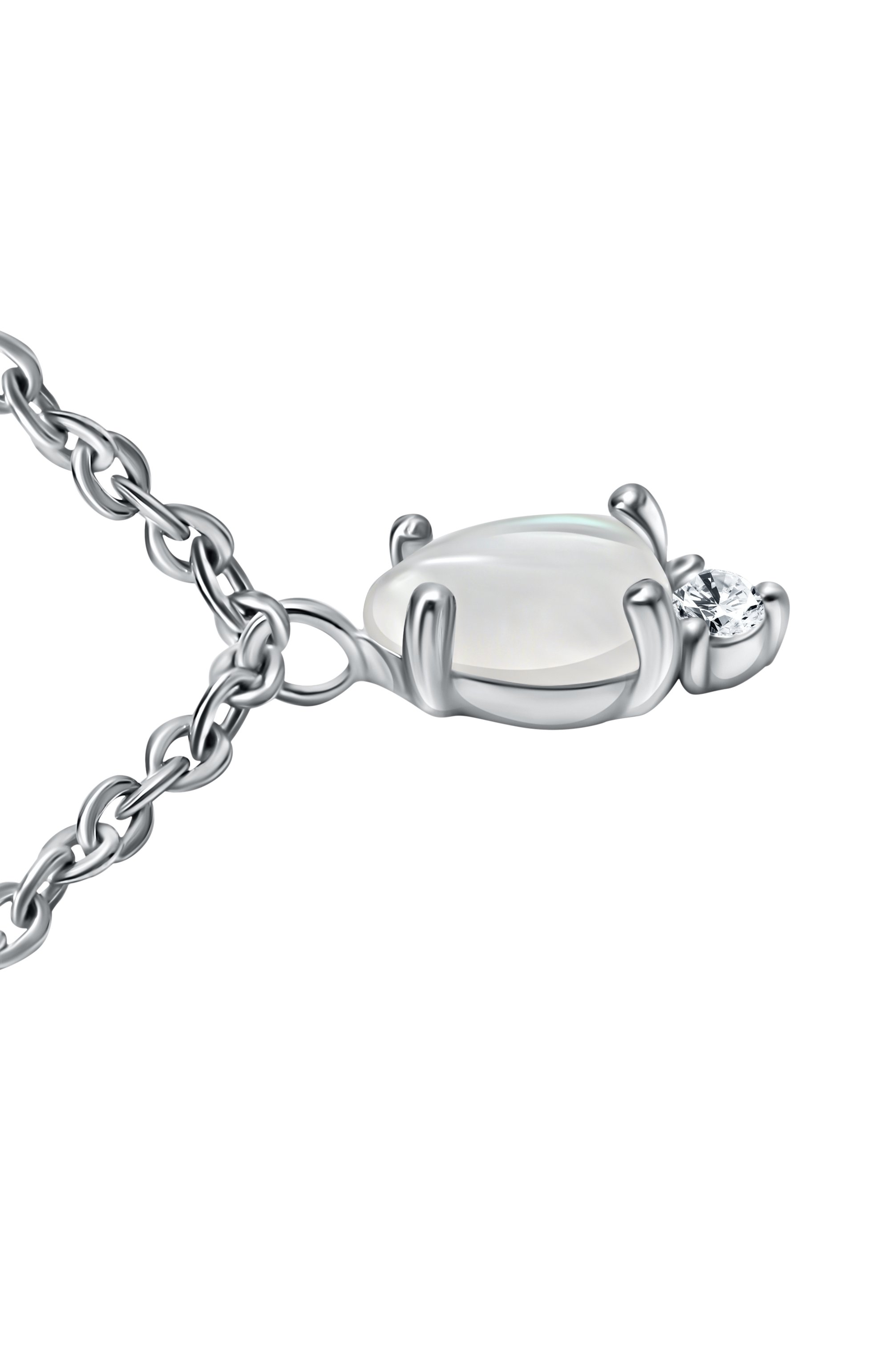 Колье water с лунными камнями MOONKA серебряного цвета по цене 17700 руб., арт. wt-nl-mns, фото 3 Колье water с лунными камнями MOONKA, арт. wt-nl-mns, фото 3