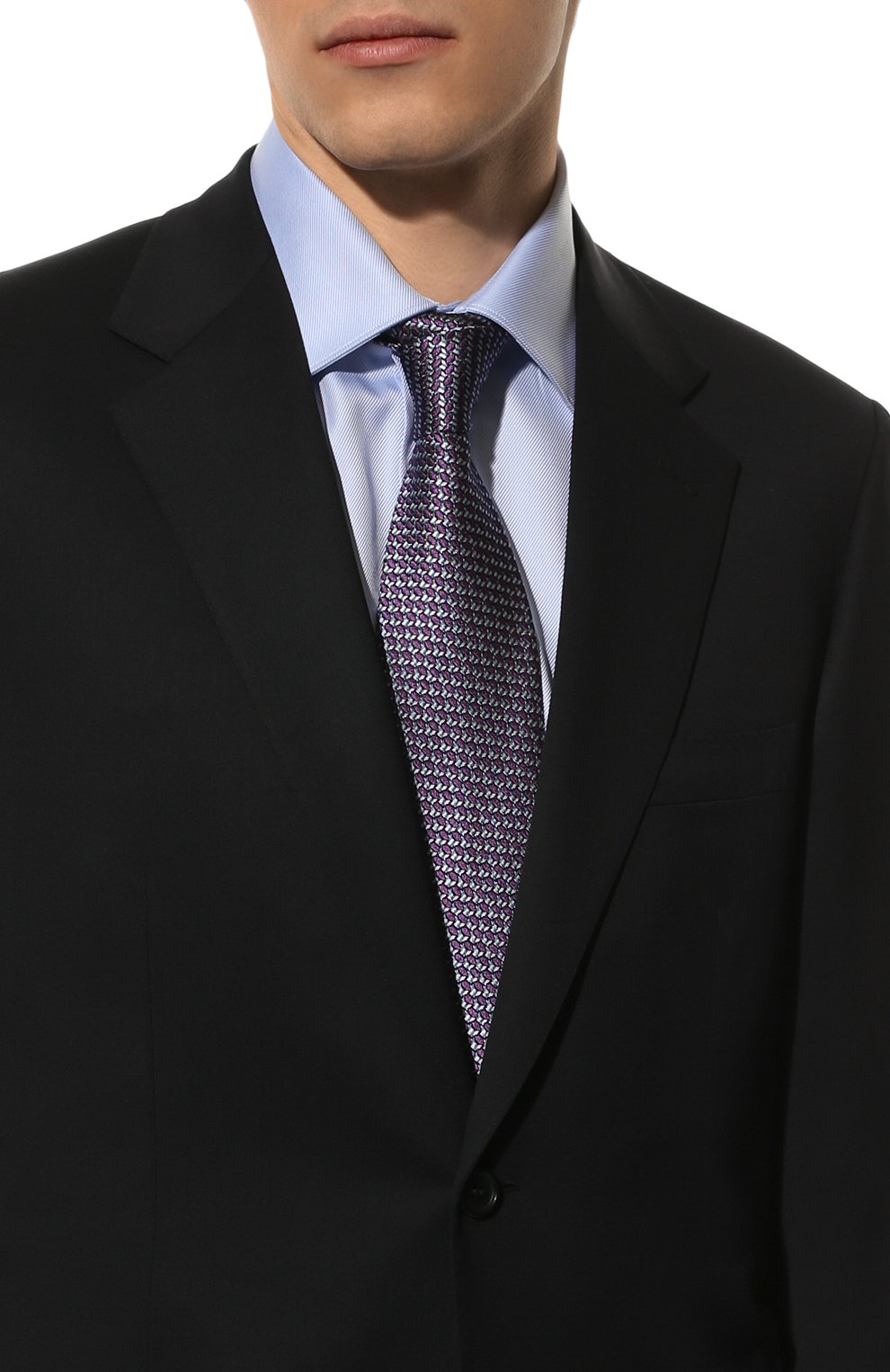 Шелковый галстук ZEGNA фиолетового цвета по цене 22150 руб., арт. Z3E31T/1XW, фото 2 Шелковый галстук ZEGNA, арт. Z3E31T/1XW, фото 2