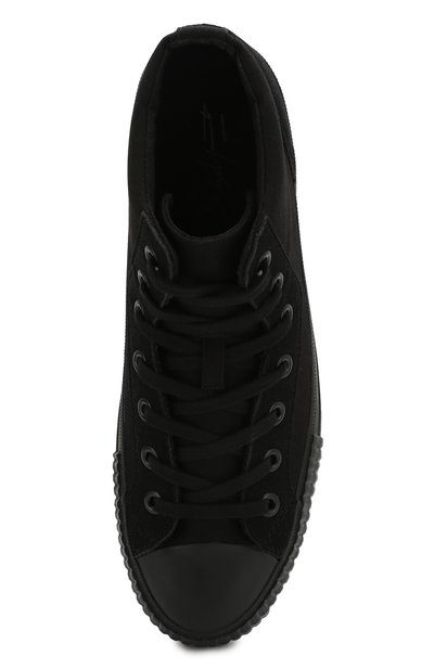 Текстильные кеды YOHJI YAMAMOTO черного цвета по цене 55400 руб., арт. HN-E02-061, фото 5 Текстильные кеды YOHJI YAMAMOTO, арт. HN-E02-061, фото 5