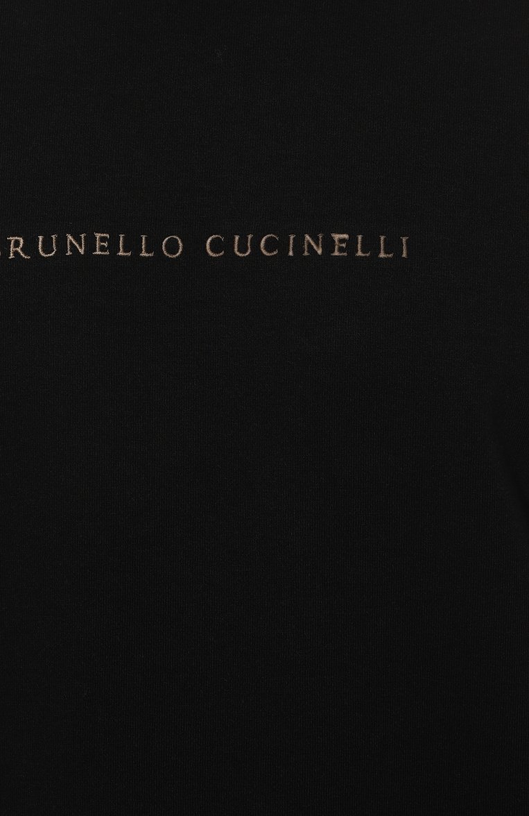 Мужской хлопковый свитшот BRUNELLO CUCINELLI черного цвета, арт. M0T353434 | Фото 5 (Рукава: Длинные; Длина (для топов): Стандартные; Принт: С принтом; Мужское Кросс-КТ: свитшот-одежда; Материал сплава: Проставлено; Материал внешний: Хлопок; Стили: Спорт-шик; Драгоценные камни: Проставлено)