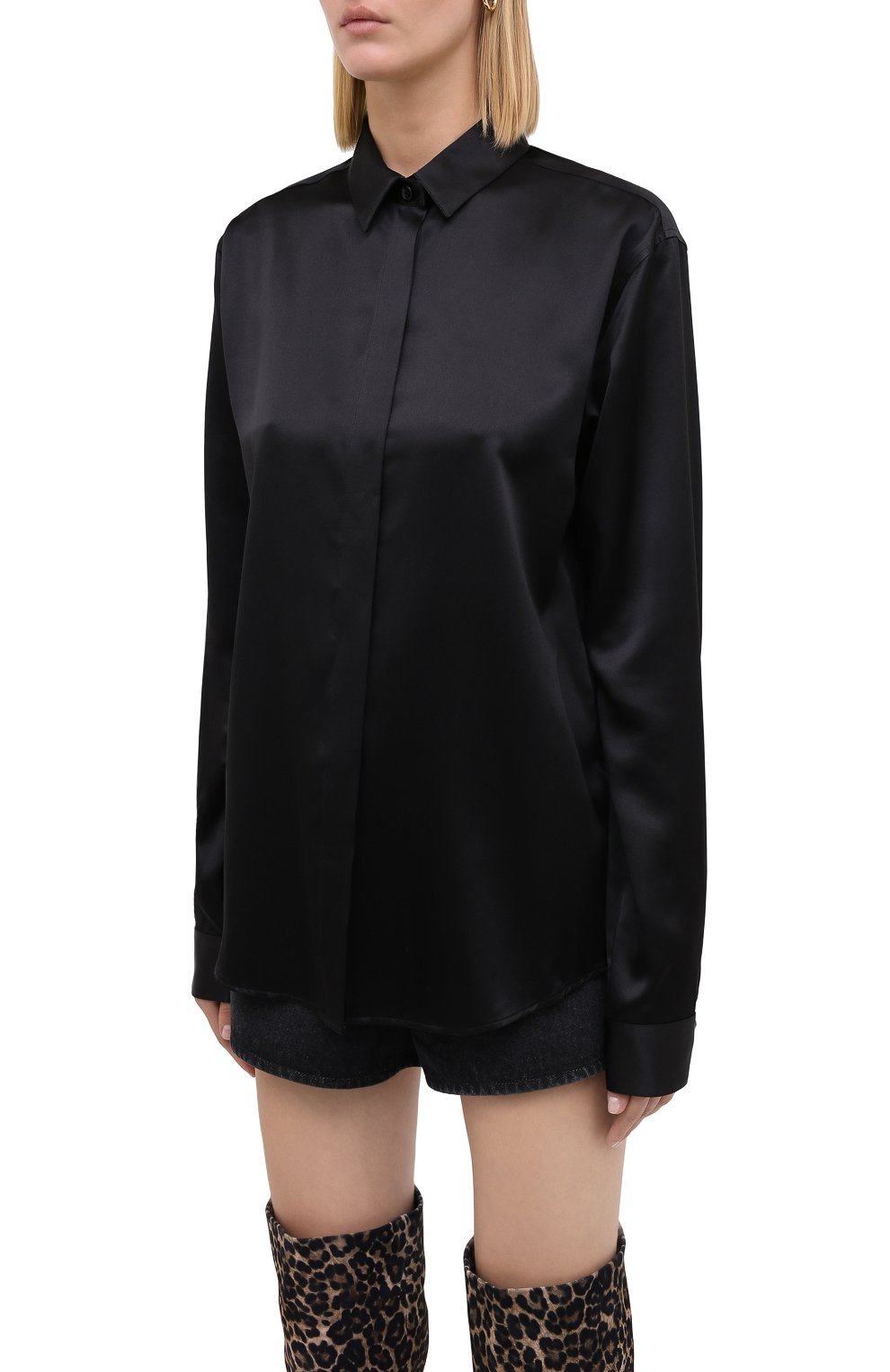 Шелковая рубашка SAINT LAURENT, арт. 512192/Y070N, фото 3