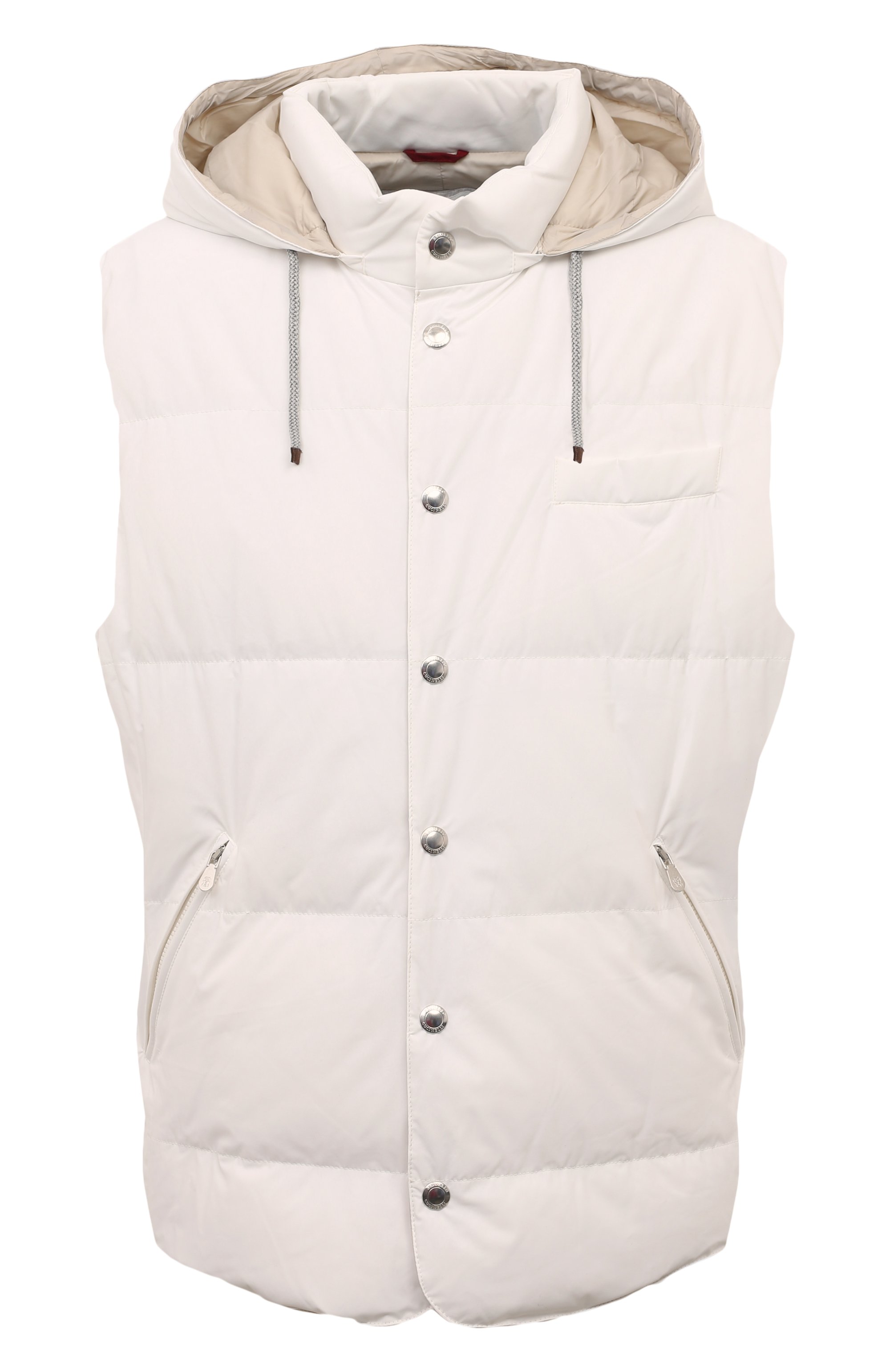 Пуховый жилет BRUNELLO CUCINELLI белого цвета по цене 277000 руб., арт. MM4031716, фото 1 Пуховый жилет BRUNELLO CUCINELLI, арт. MM4031716, фото 1