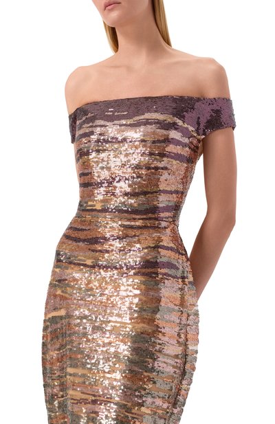 Платье с отделкой пайетками ELIE SAAB, арт. D1014NR26/YA053, фото 4