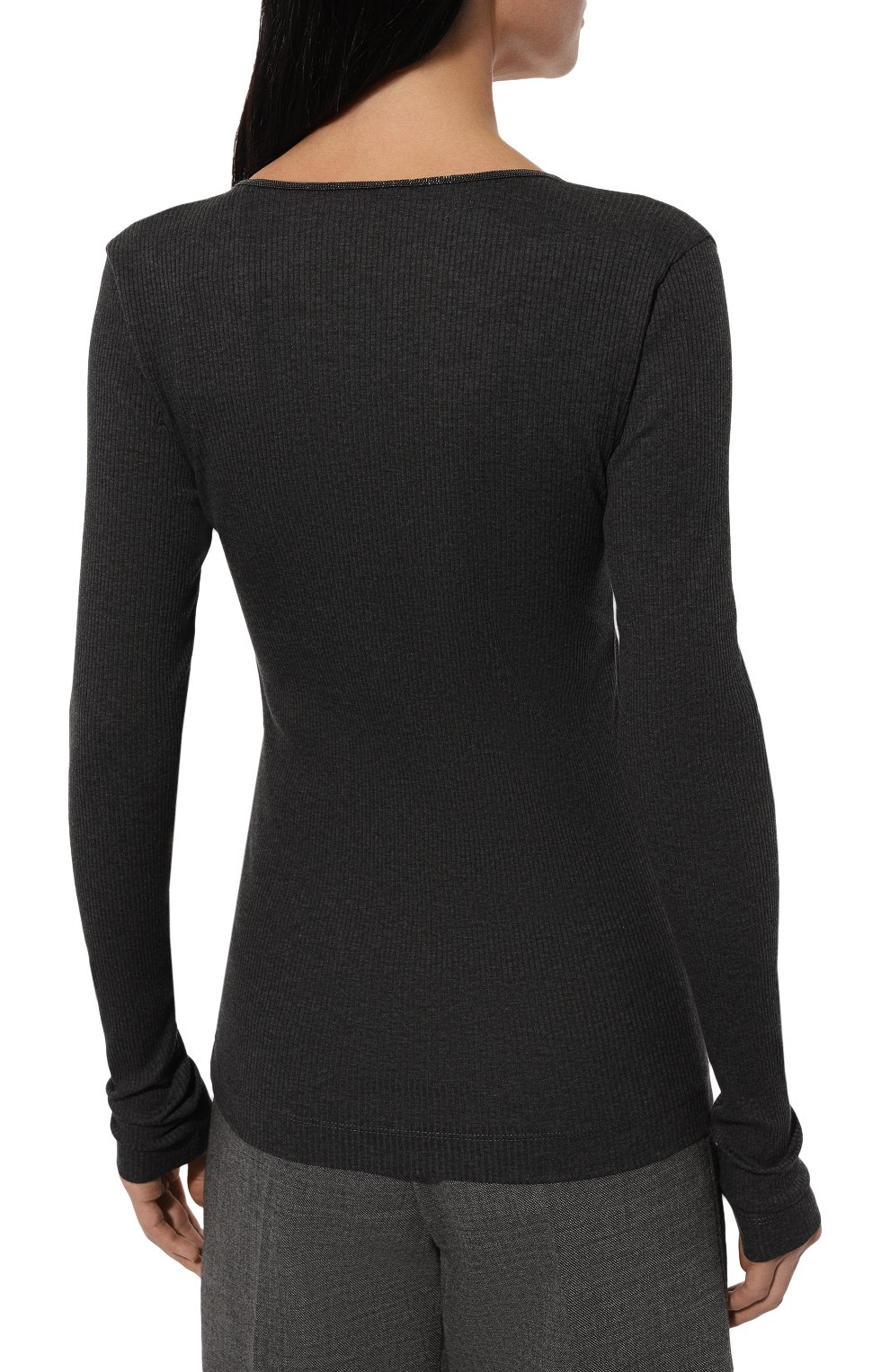 Хлопковый лонгслив BRUNELLO CUCINELLI, арт. MP902HC502, фото 4