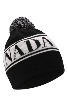 Детского шерстяная шапка CANADA GOOSE черного цвета, арт. 6959K | Фото 1 (Материал: Текстиль, Шерсть; Материал сплава: Проставлено; Нос: Не проставлено)