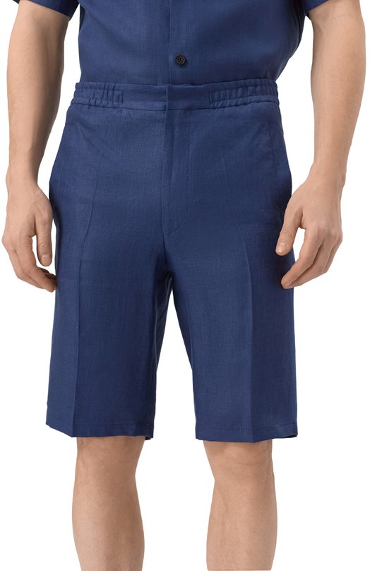 Льняные шорты Corneliani 254593-2514108 Синий  254593-2514108 Фото 3