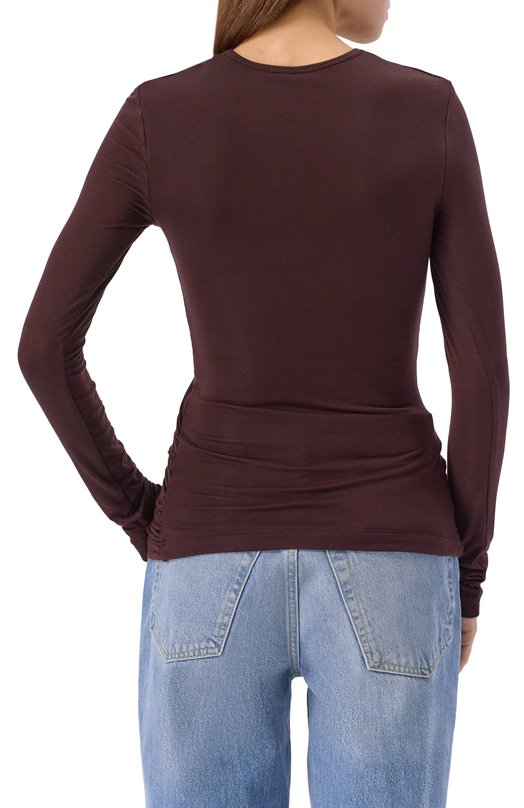 Лонгслив из лиоцелла Agolde A73941618 Коричневый  A73941618 Фото 4