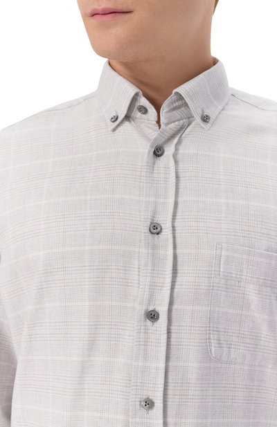 Рубашка из хлопка и лиоцелла VAN LAACK светло-серого цвета по цене 39500 руб., арт. VL-R0Y-PTFK/156633, фото 5 Рубашка из хлопка и лиоцелла VAN LAACK, арт. VL-R0Y-PTFK/156633, фото 5