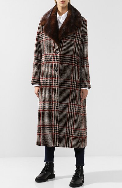 Шерстяное пальто с меховым воротником SIMONETTA RAVIZZA, арт. AZZURRA3/SC04, фото 3