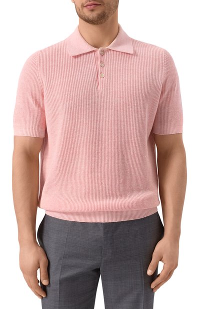 Поло изо льна и хлопка BRUNELLO CUCINELLI, арт. M2L707715, фото 3