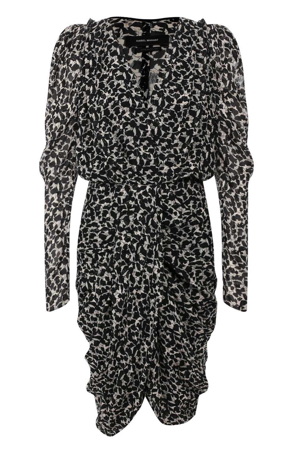 Платье из вискозы ISABEL MARANT черно-белого цвета по цене 77550 руб., арт. R01578-19H032I/ISS0LYA, фото 1 Платье из вискозы ISABEL MARANT, арт. R01578-19H032I/ISS0LYA, фото 1