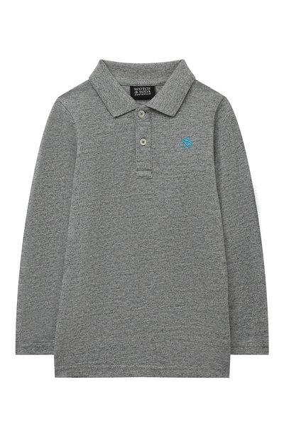 Хлопковое поло SCOTCH AND SODA серого цвета по цене 5595 руб., арт. 167717-22-FWBM-D55, фото 1 Хлопковое поло SCOTCH AND SODA, арт. 167717-22-FWBM-D55, фото 1