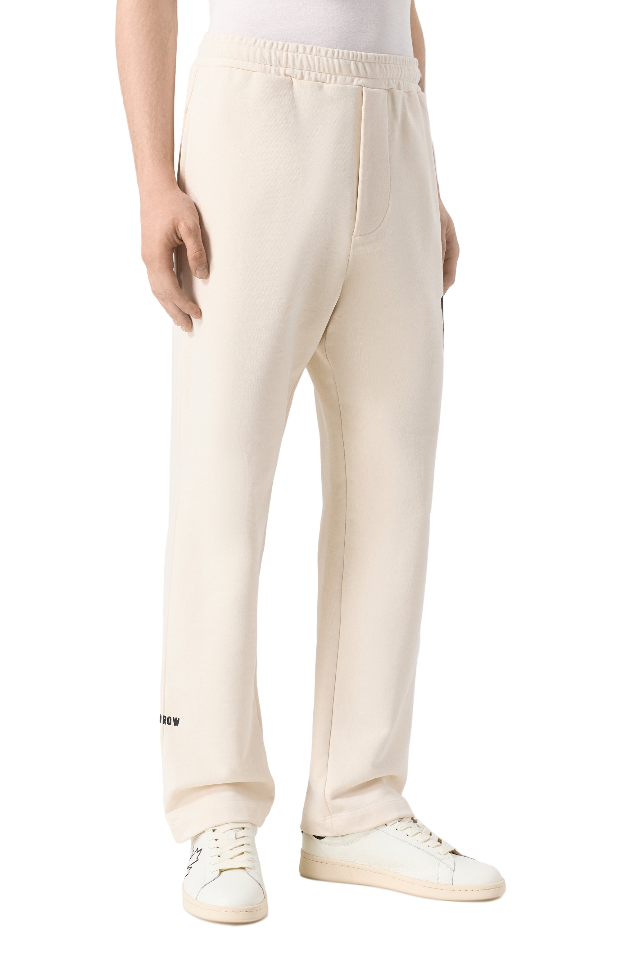 Хлопковые брюки BARROW кремового цвета по цене 23650 руб., арт. S5BWMAFP025, фото 3 Хлопковые брюки BARROW, арт. S5BWMAFP025, фото 3