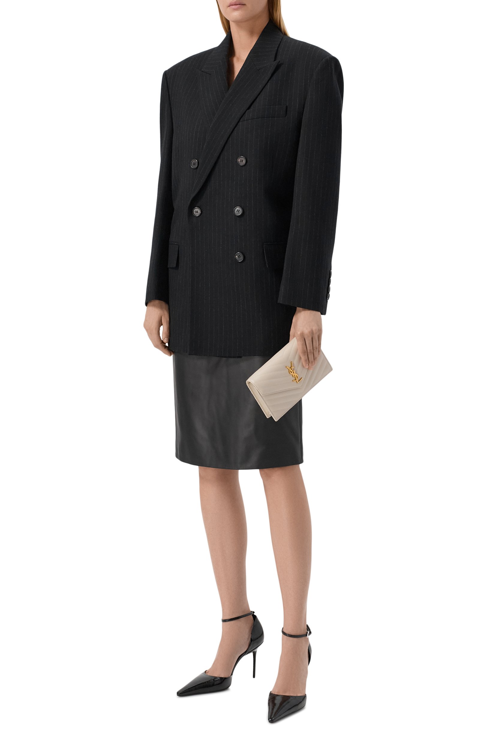 Сумка cassandre SAINT LAURENT кремового цвета по цене 146500 руб., арт. 857605/B0W01, фото 3 Сумка cassandre SAINT LAURENT, арт. 857605/B0W01, фото 3