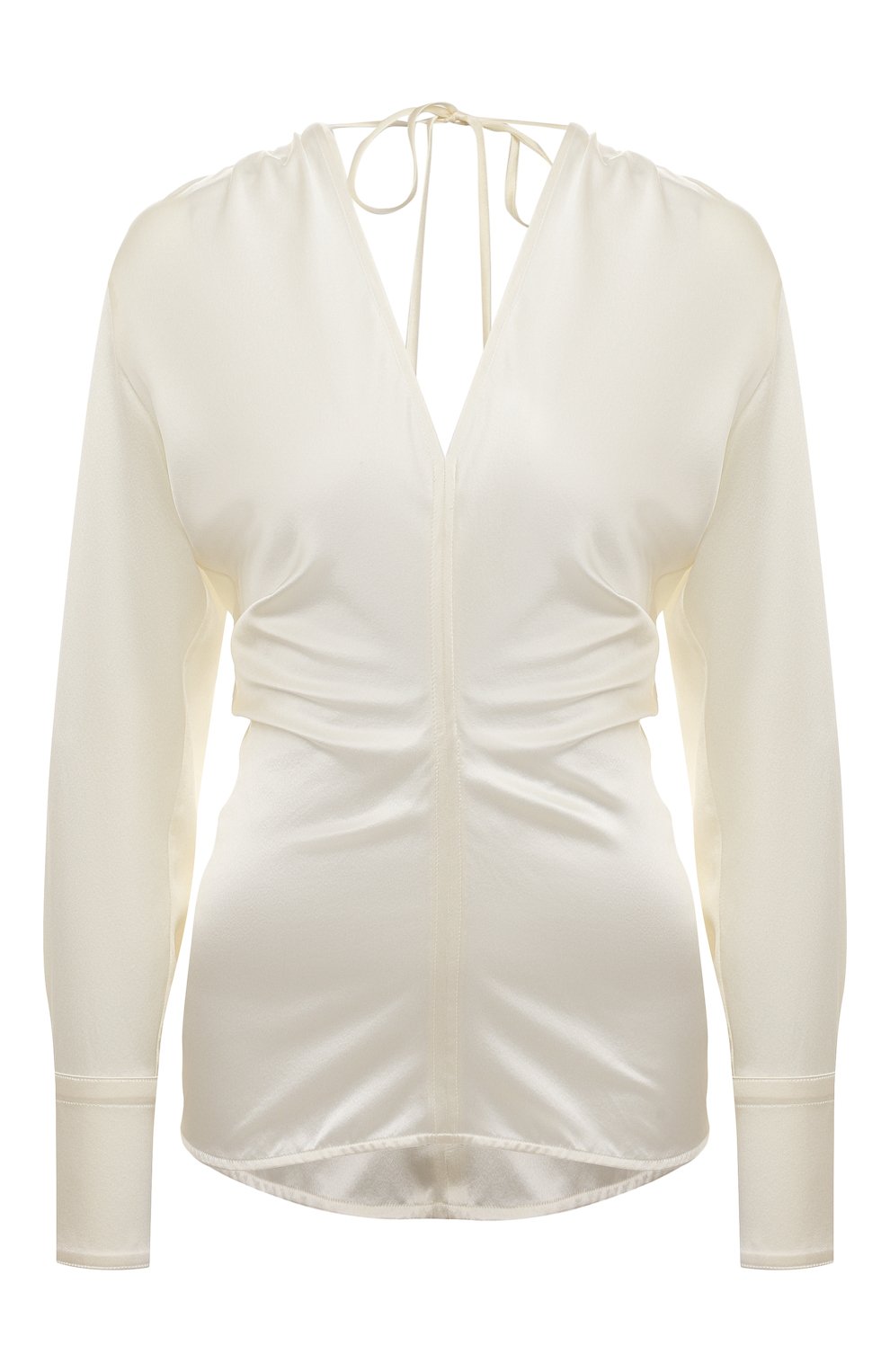 Шелковая блузка VICTORIA BECKHAM кремового цвета по цене 49600 руб., арт. 1222WTP003527A, фото 1 Шелковая блузка VICTORIA BECKHAM, арт. 1222WTP003527A, фото 1