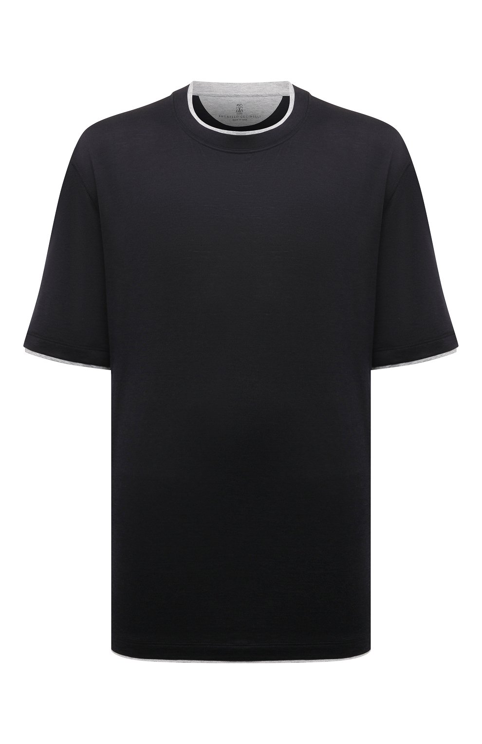 Футболка из шелка и хлопка BRUNELLO CUCINELLI, арт. MH8367427W, фото 1
