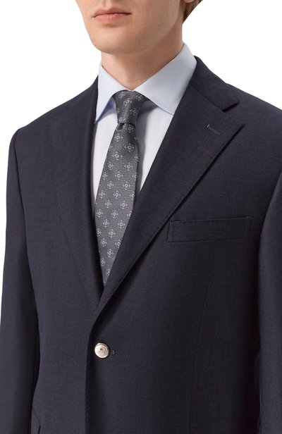 Шелковый галстук CANALI серого цвета по цене 21450 руб., арт. 18/HJ04720, фото 2 Шелковый галстук CANALI, арт. 18/HJ04720, фото 2