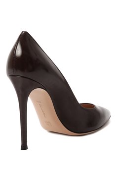 Женские кожаные туфли gianvito 105 GIANVITO ROSSI темно-бордового цвета, арт. G28470.15RIC.NUIB0UR | Фото 5 (Подошва: Плоск�ая; Материал внешний: Натуральная кожа; Драгоценные камни: Проставлено; Каблук высота: Высокий; Материал внутренний: Натуральная кожа; Материал сплава: Проставлено; Каблук тип: Шпилька)