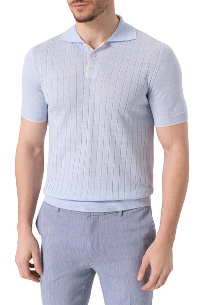 Поло изо льна и хлопка FEDELI, арт. 8UE05822, фо�то 3