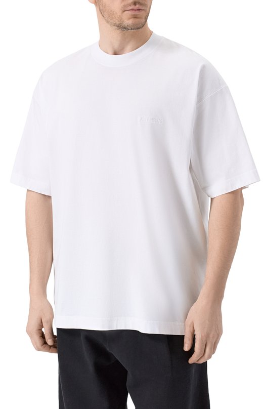 Хлопковая футболка VETEMENTS ME76TR141WW/1200 LIGHT JERSEY Белый  ME76TR141WW/1200 LIGHT JERSEY Фото 3