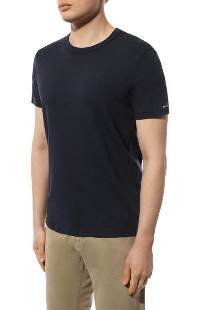 Хлопковая футболка KITON темно-синего цвета по цене 29950 руб., арт. UNWM008K0747D, фото 3 Хлопковая футболка KITON, арт. UNWM008K0747D, фото 3