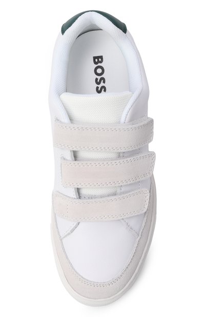 Кожаные кеды BOSS белого цвета по цене 19200 руб., арт. J52818, фото 4 Кожаные кеды BOSS, арт. J52818, фото 4