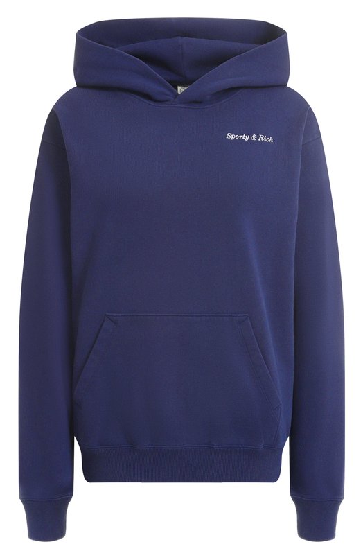 Хлопковое худи Sporty and Rich ST06760666BL106 Синий ST06760666BL106