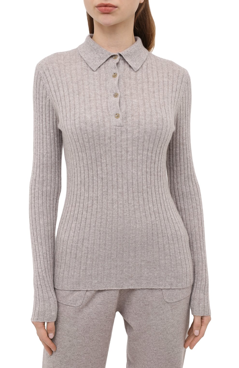 Кашемировый пуловер ALLUDE серого цвета по цене 68100 руб., арт. 205/11133, фото 3 Кашемировый пуловер ALLUDE, арт. 205/11133, фото 3