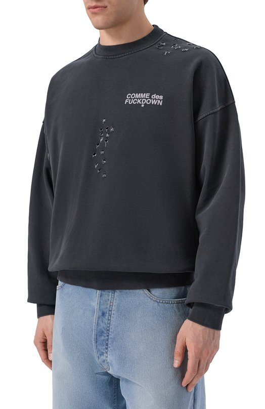 Хлопковый свитшот Comme des Fuckdown CFABM01990 Чёрный  CFABM01990 Фото 3
