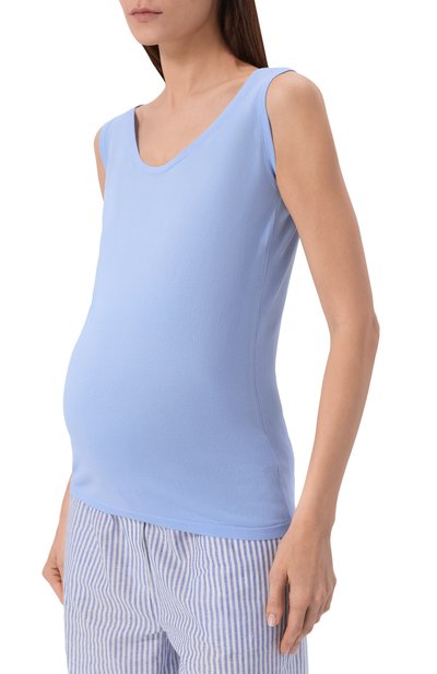 Топ из вискозы PIETRO BRUNELLI голубого цвета по цене 16550 руб., арт. MEG039/VIGCRE, фото 3 Топ из вискозы PIETRO BRUNELLI, арт. MEG039/VIGCRE, фото 3