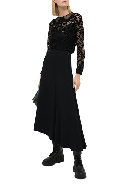 Блузка REDVALENTINO черного цвета по цене 42750 руб., арт. UR3AB01C/5AP, фото 2 Блузка REDVALENTINO, арт. UR3AB01C/5AP, фото 2