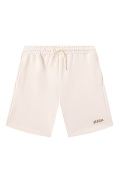 Детские хлопковые шорты MSGM KIDS кремового цвета, арт. S5MSJBBE011 | Фото 1 (Нос: Не проставлено; Материал сплава: Проставлено; Мальчики Кросс-КТ: Шорты-спорт; Случай: Повседневный; Материал внешний: Хлопок; Ростовка одежда: 6 лет | 116 см, 10 - 11 лет | 140 - 146см, 8 лет | 128 см, 16 лет | 164 см, 12 лет | 152 см)
