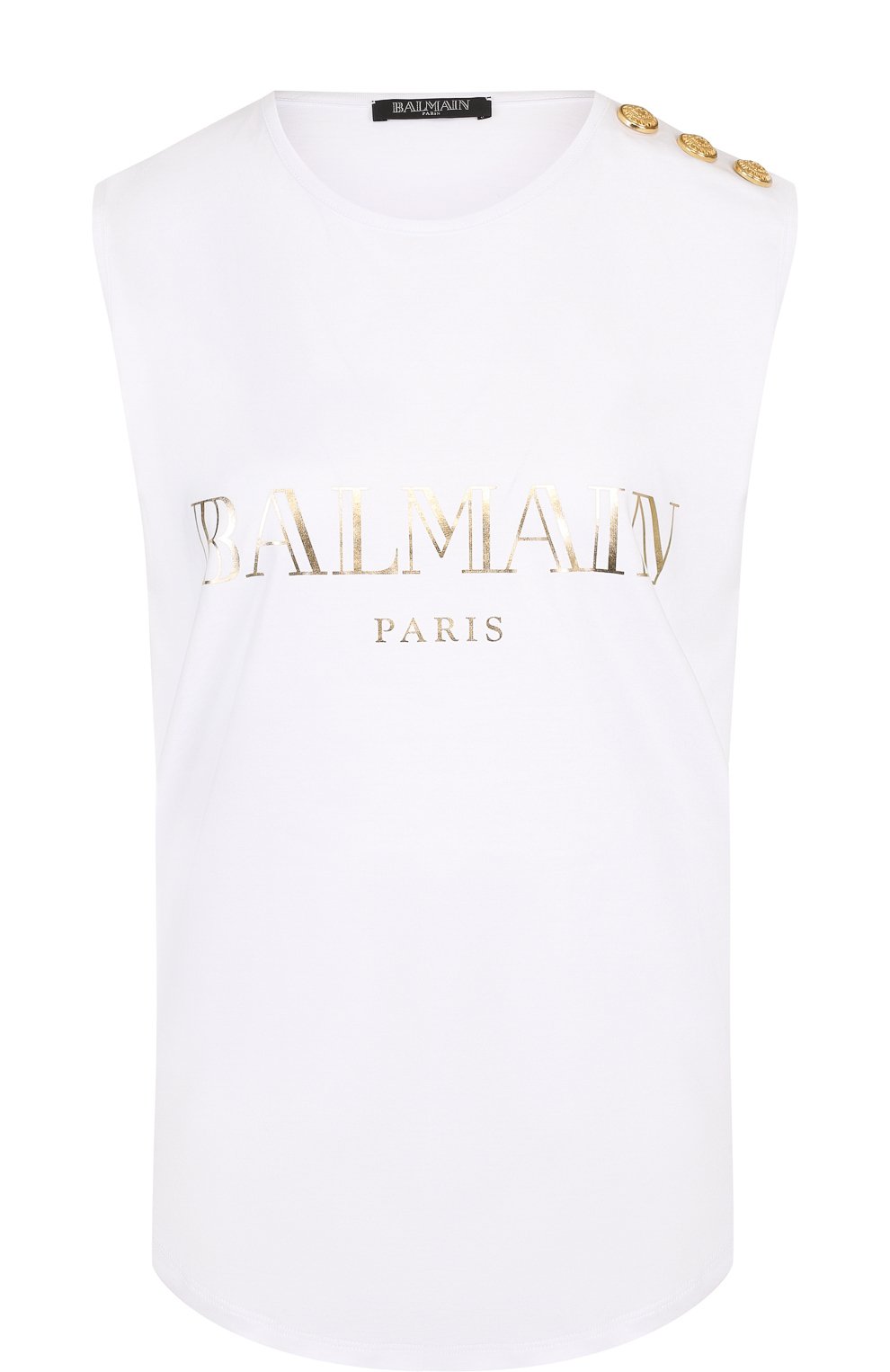 Хлопковый топ с круглым вырезом и логотипом бренда BALMAIN, арт. 138105/326I, фото 1