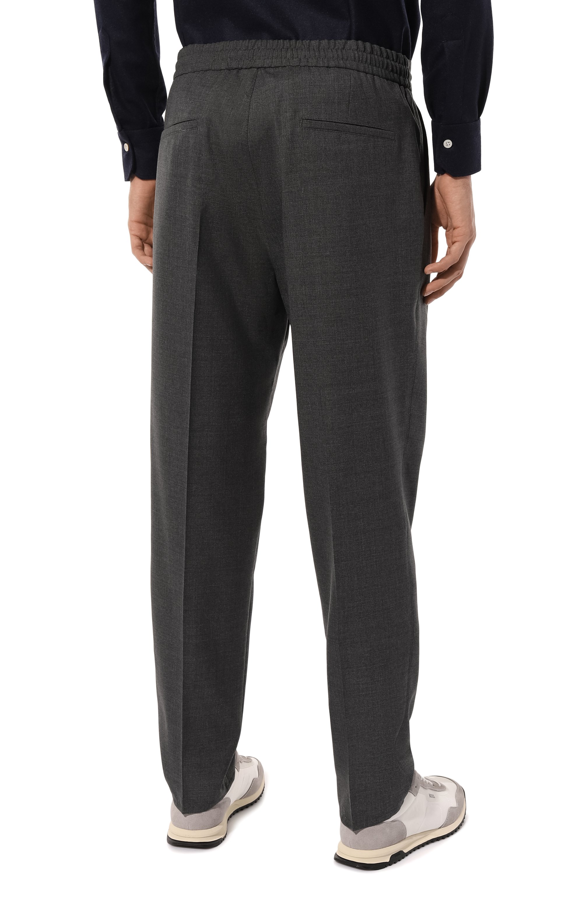 Шерстяные брюки BRUNELLO CUCINELLI темно-серого цвета по цене 138500 руб., арт. MB407B2302, фото 4 Шерстяные брюки BRUNELLO CUCINELLI, арт. MB407B2302, фото 4