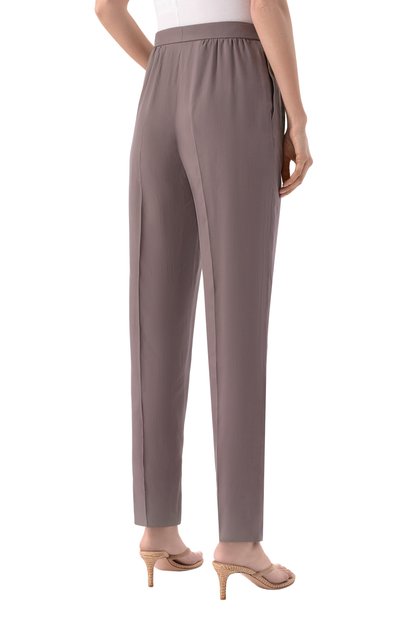 Шелковые брюки SAINT LAURENT серого цвета по цене 291000 руб., арт. 856580/Y6J78, фото 4 Шелковые брюки SAINT LAURENT, арт. 856580/Y6J78, фото 4