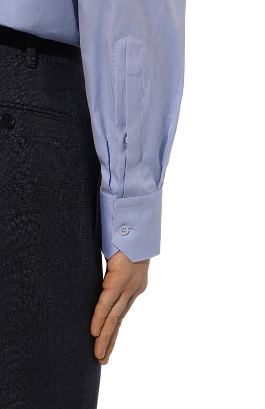 Сорочка из хлопка и шелка Stefano Ricci MC003678/R2650 Голубой  MC003678/R2650 Фото 6